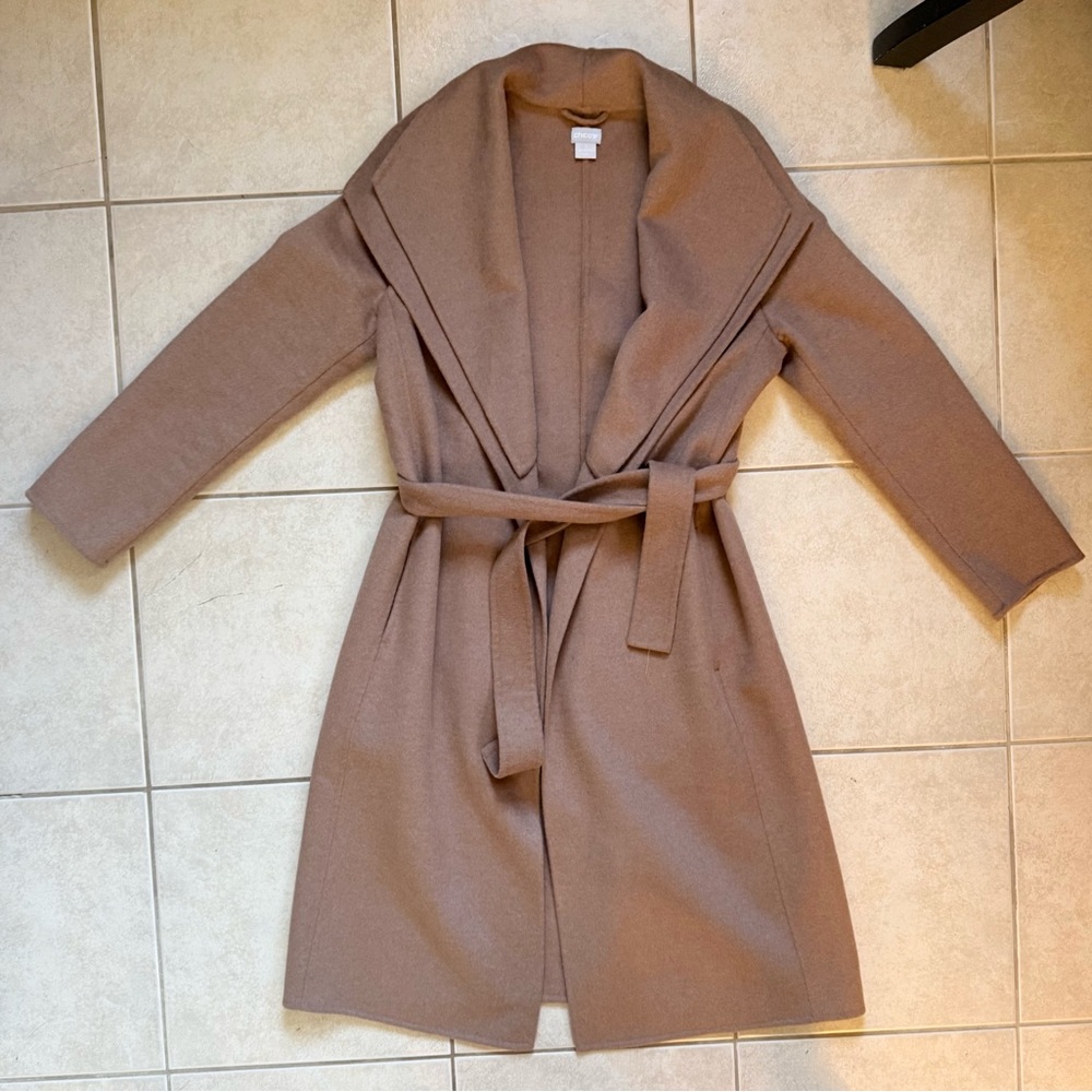 Vintage Camel Belted Trench Coat; Size: M/L - Picture 9 of 13